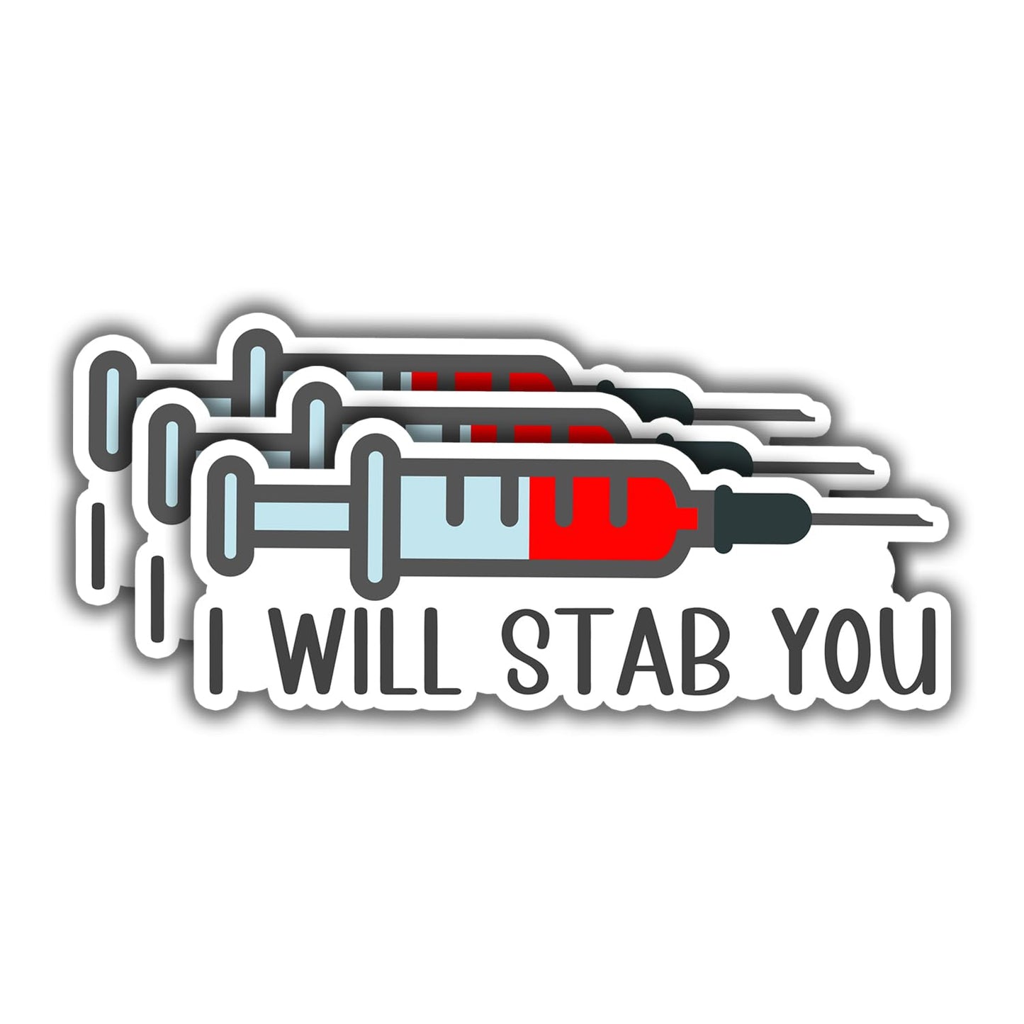 (3pcs) Nurse Stickers I Will Stab You Nursing Sticker Gifts Nurse Accessories Funny Nurse Stickers for Water Bottles Medical Stickers Nurse Accessories for Work Nurses Day - 3x1.8